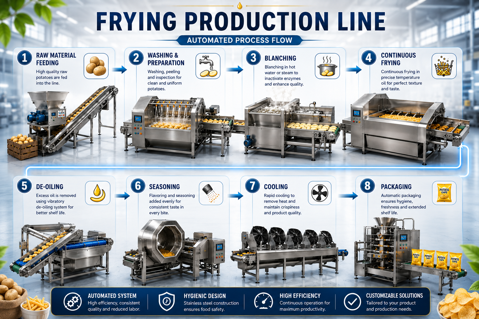 Large Frying Production Line Process Flow